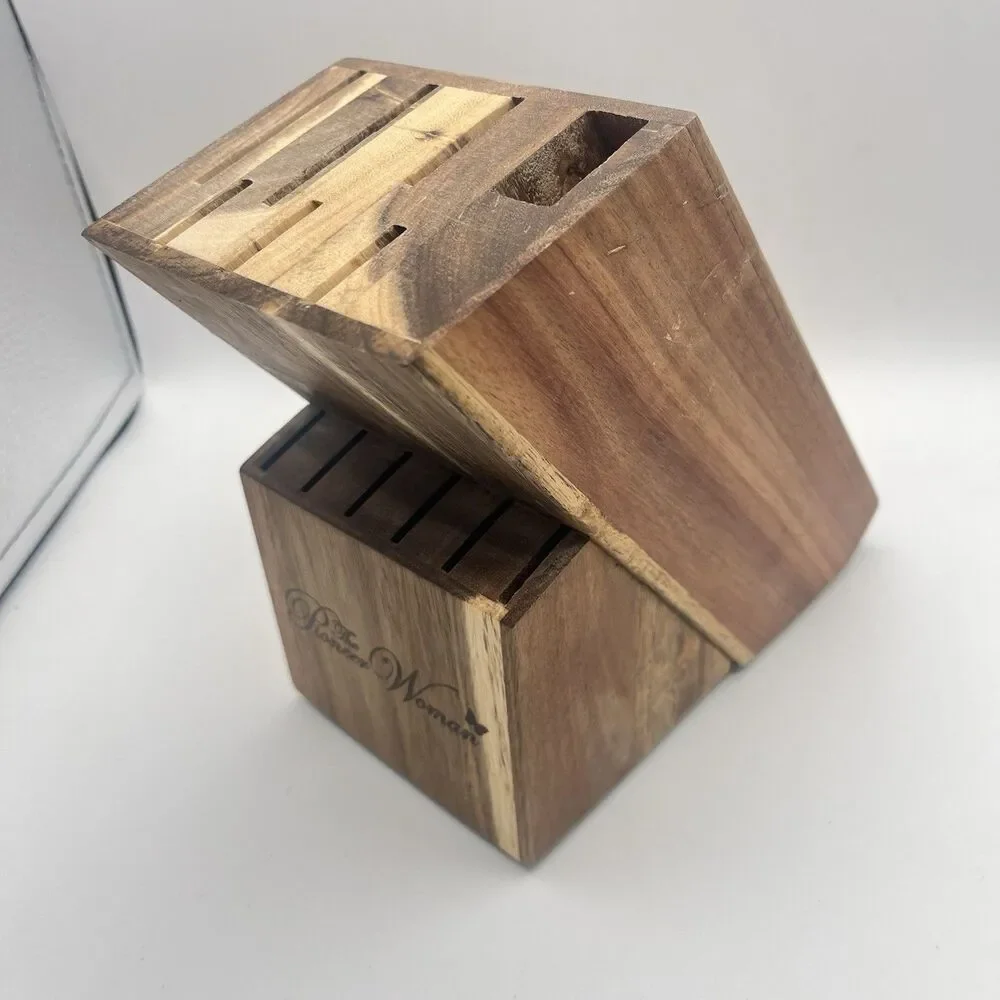 PIONEER WOMEN Wooden Wood Knife Block with 13 Slots